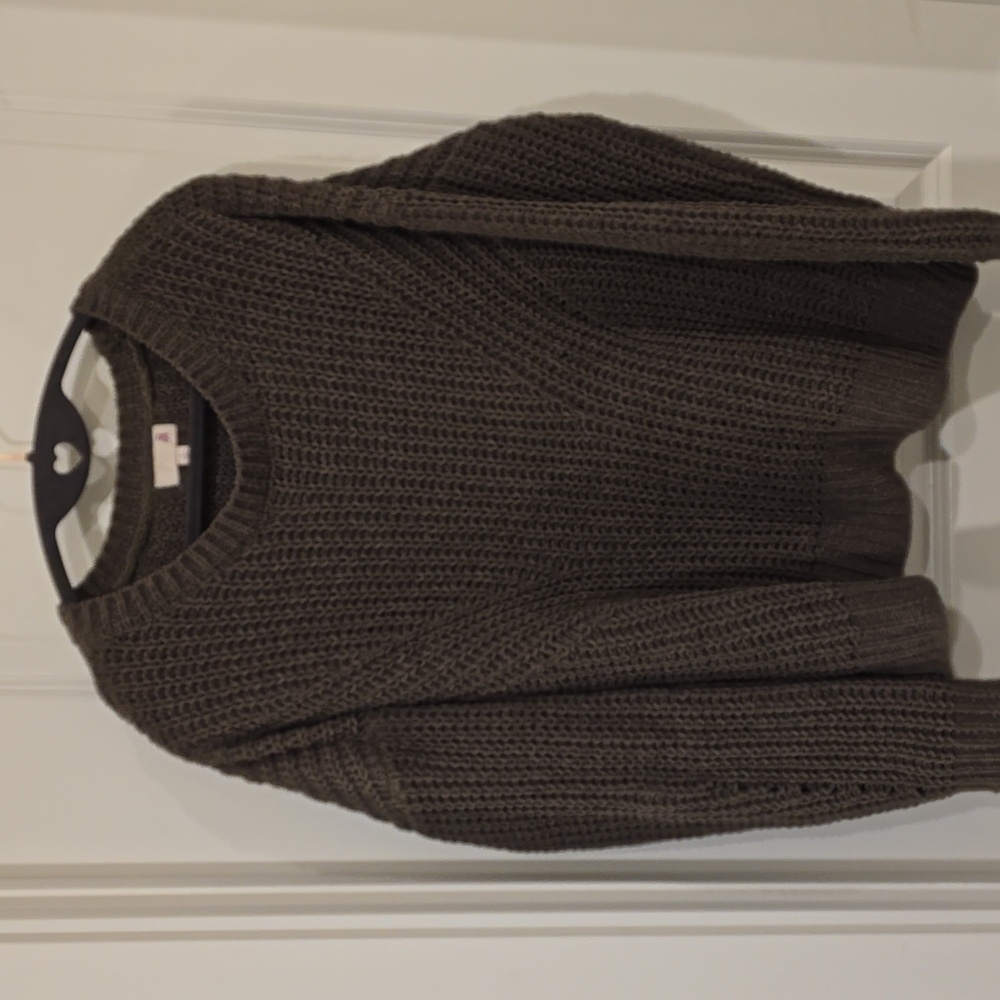 SO Women's Olive Green Crewneck Sweater